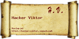 Hacker Viktor névjegykártya